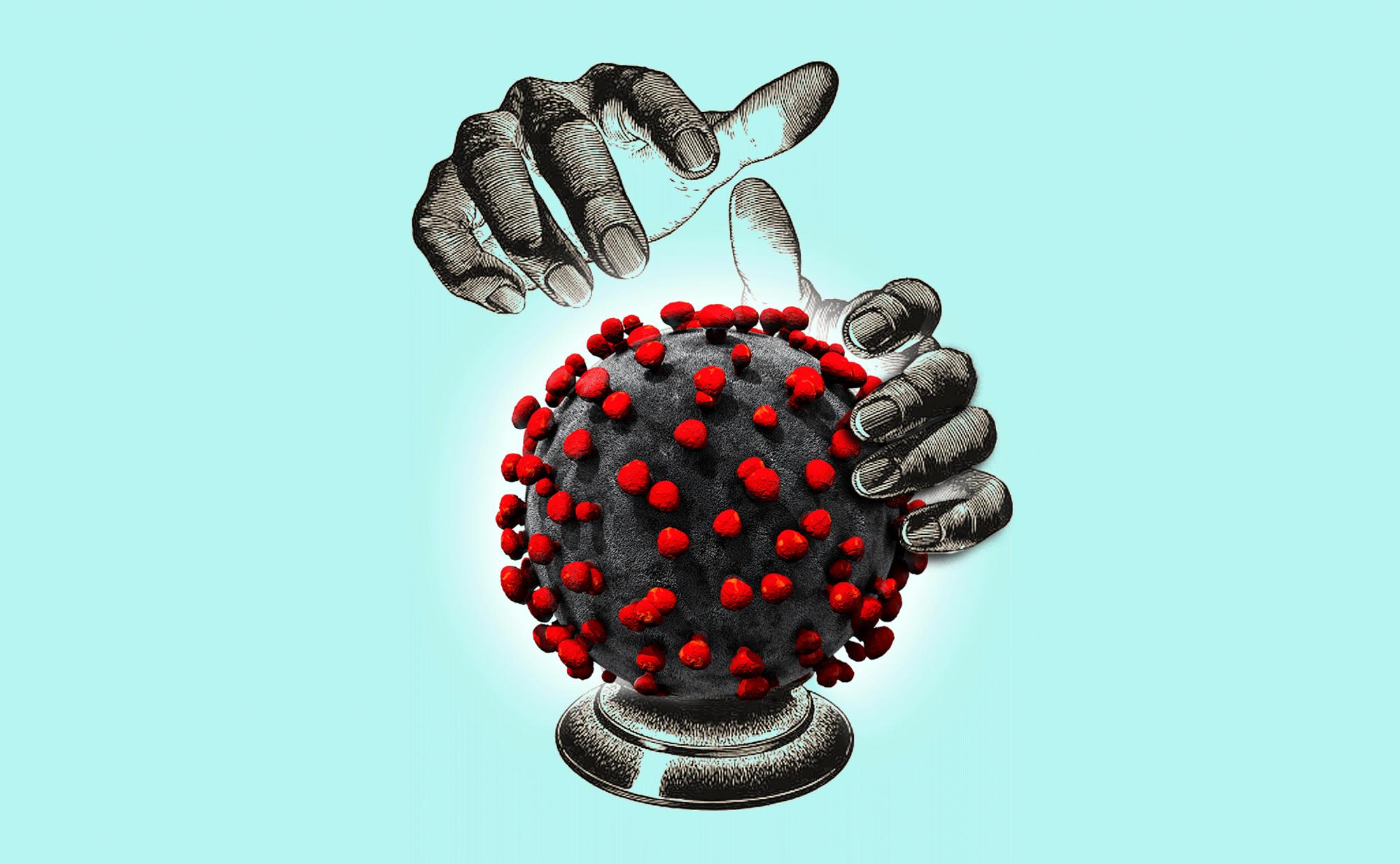 montaje coronavirus bola de cristal